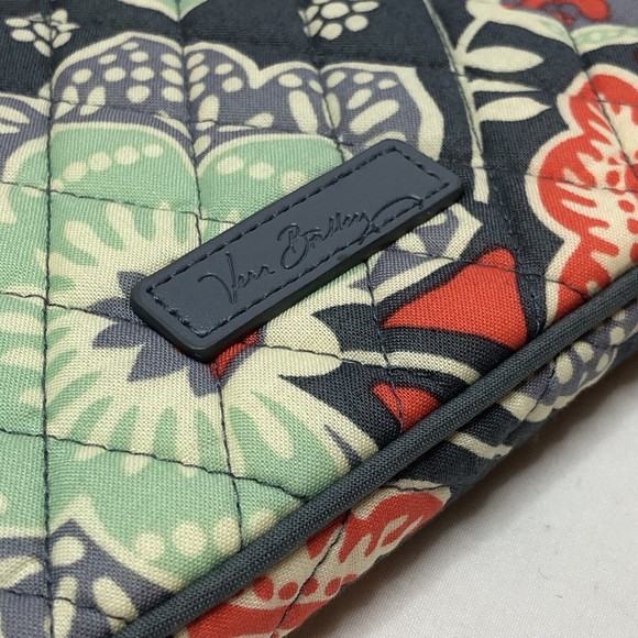 Vera Bradley Nomadic Floral Tablet Zipper Case Sleeve Padded Gray Teal - Picture 6 of 6
